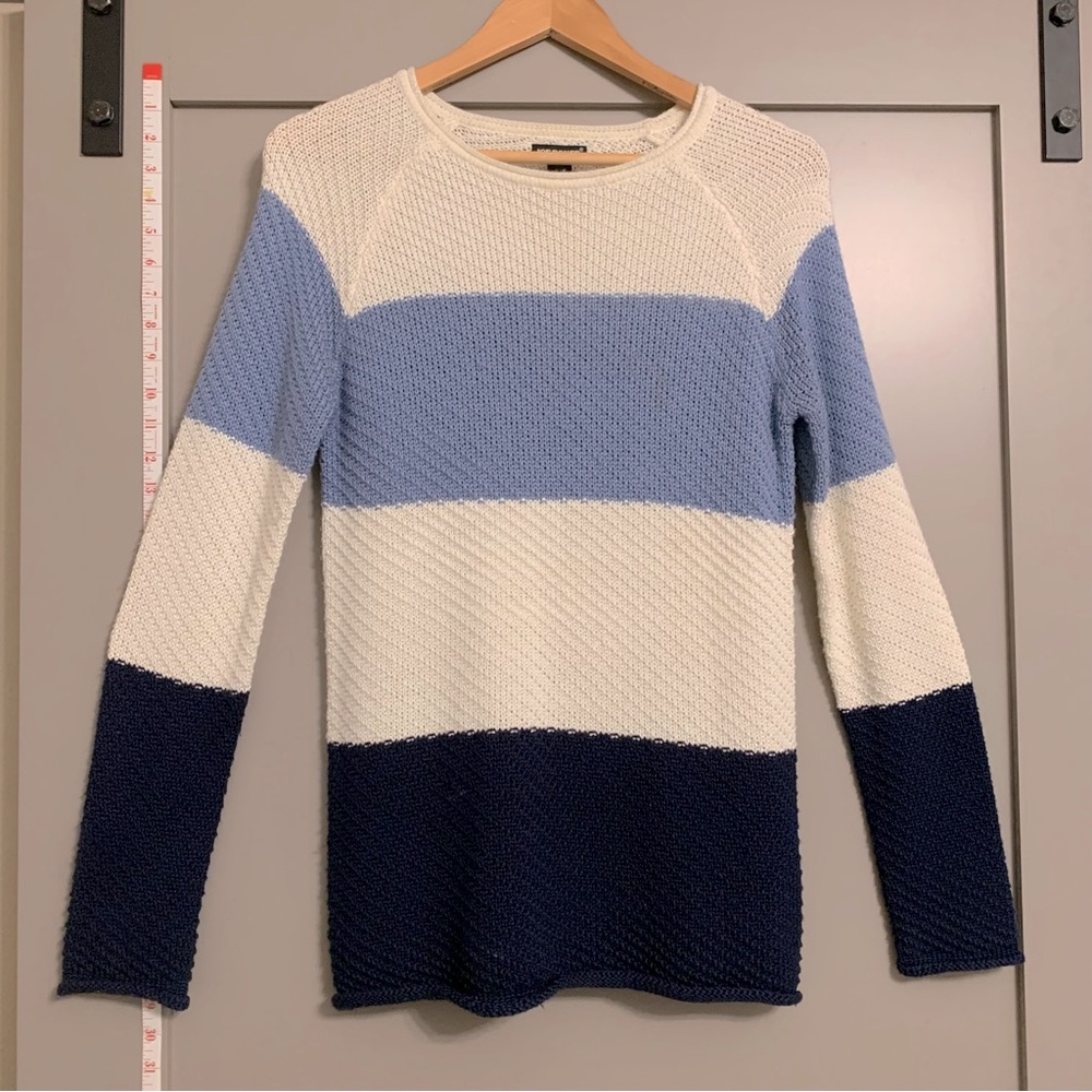 Joe Boxer Blue Colorblock Blue Striped Soft Knit Pullover Sweater Size Large